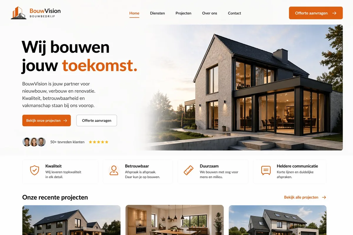 BouwVision bouwbedrijf website