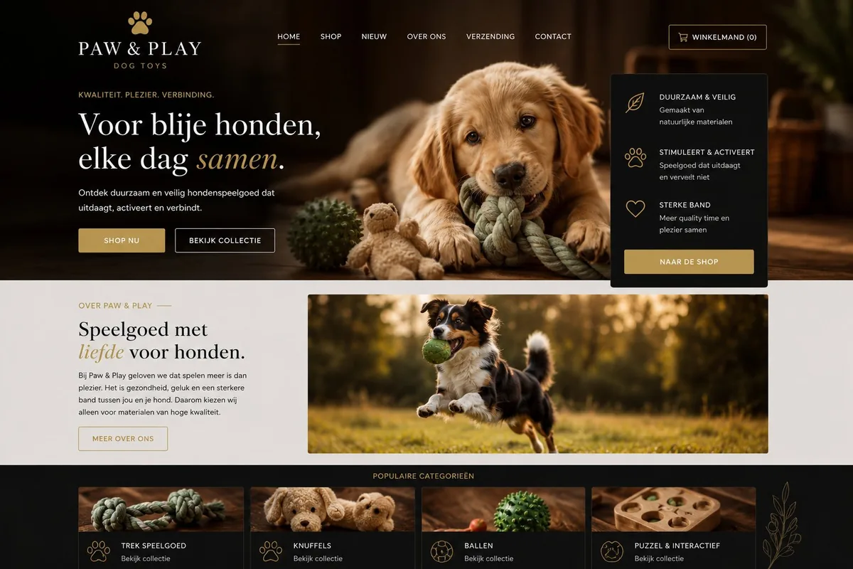 Voorbeeld webshop website